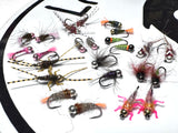 Lively Legz Barbless/ Tungsten “Native Brook Trout” Turtle Pocket Fly Box  (24 Barbless Flies)