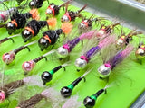 Lively Legz Barbless/ Tungsten Slim Euro Nymph Box (74 Barbless Euro Jig Flies)