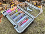 Lively Legz Barbed/ Tungsten Slim Steelhead & Big Stockies 2x Strong Fly Box (49 Barbed Flies)