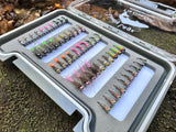 Lively Legz Barbless/Tungsten Slim Euro Nymph Box (50 Barbless Euro Jig Flies)