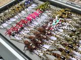 Lively Legz Barbless/ Tungsten Double Trouble Box (Small Slim "Double Trouble" Box Preloaded with 50 Flies)