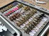 Lively Legz Barbless/ Tungsten Double Trouble Box (Small Slim "Double Trouble" Box Preloaded with 50 Flies)