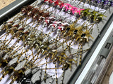 Lively Legz Barbless/ Tungsten Double Trouble Box (Small Slim "Double Trouble" Box Preloaded with 50 Flies)