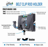 3rd Hand Rod Holder by O'Pros/ Belt Clip Rod Holder with slide lock