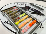 Lively Legz Barbless/ Tungsten Y2k + Double Trouble Large Fly Box (Preloaded with 78 Flies)